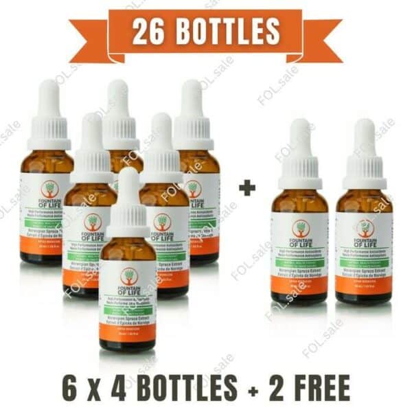 fuente de vida gotas antioxidantes paquete de 24 más 2 botellas